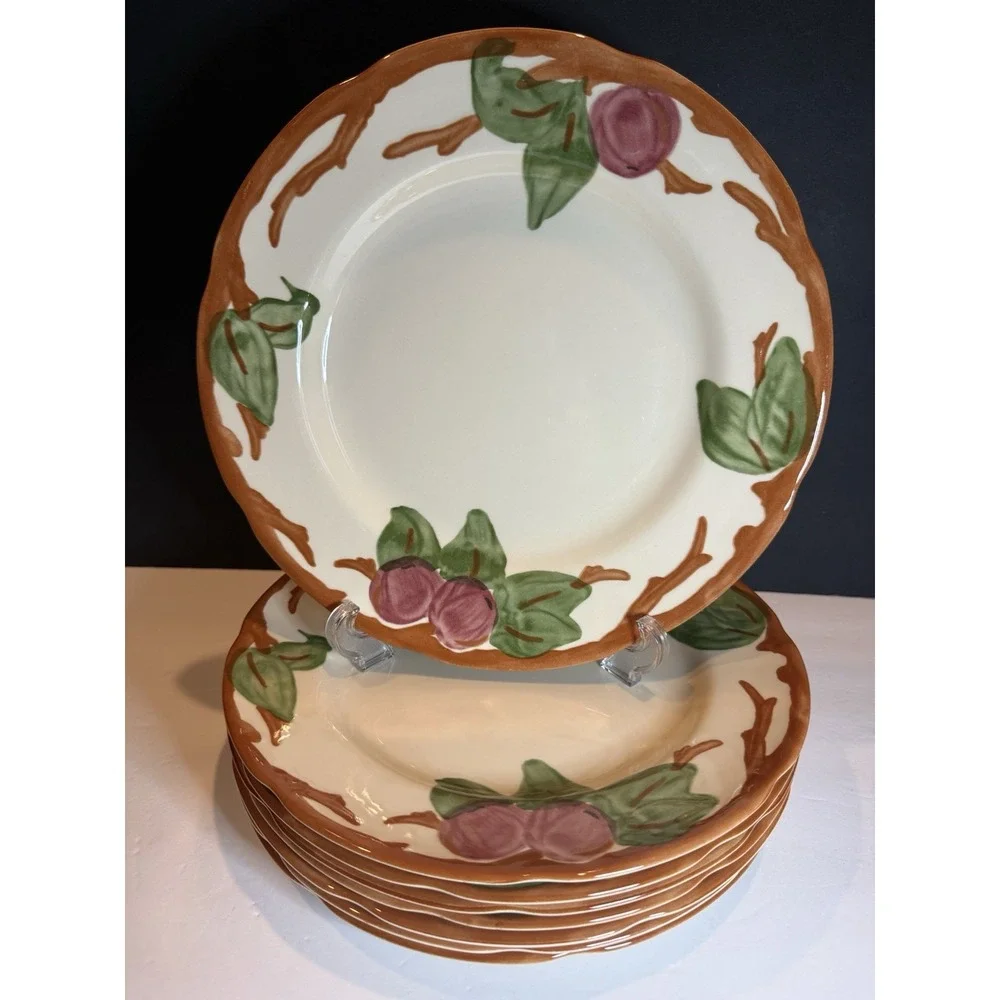 Vintage Set of 10 Franciscan Apple Dinner Plates 10 5/8